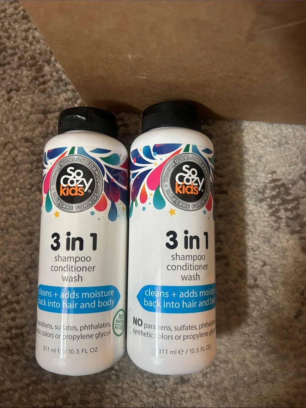 SoCozy Kids 3-in-1 Shampoo Conditioner Wash - 2 bottles